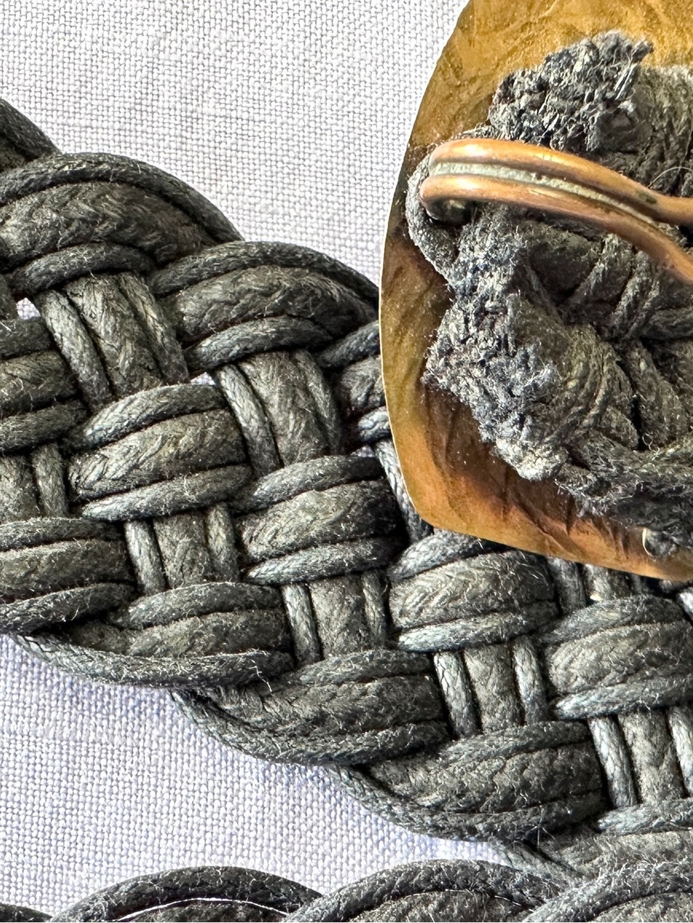 Vintage Boho Braided Medallion Belt - Mixed Metal Tribal Statement - 38” - Picture 9 of 9